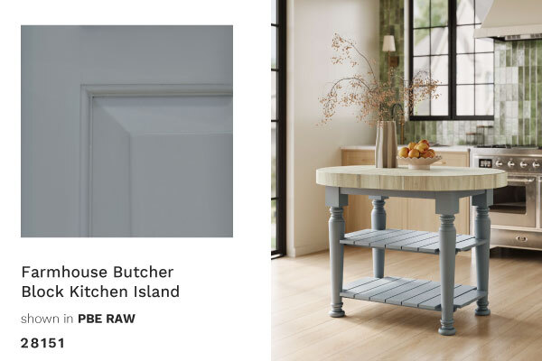 28151  PBE RAW  Farmhouse Butcher Block Kitchen Island 